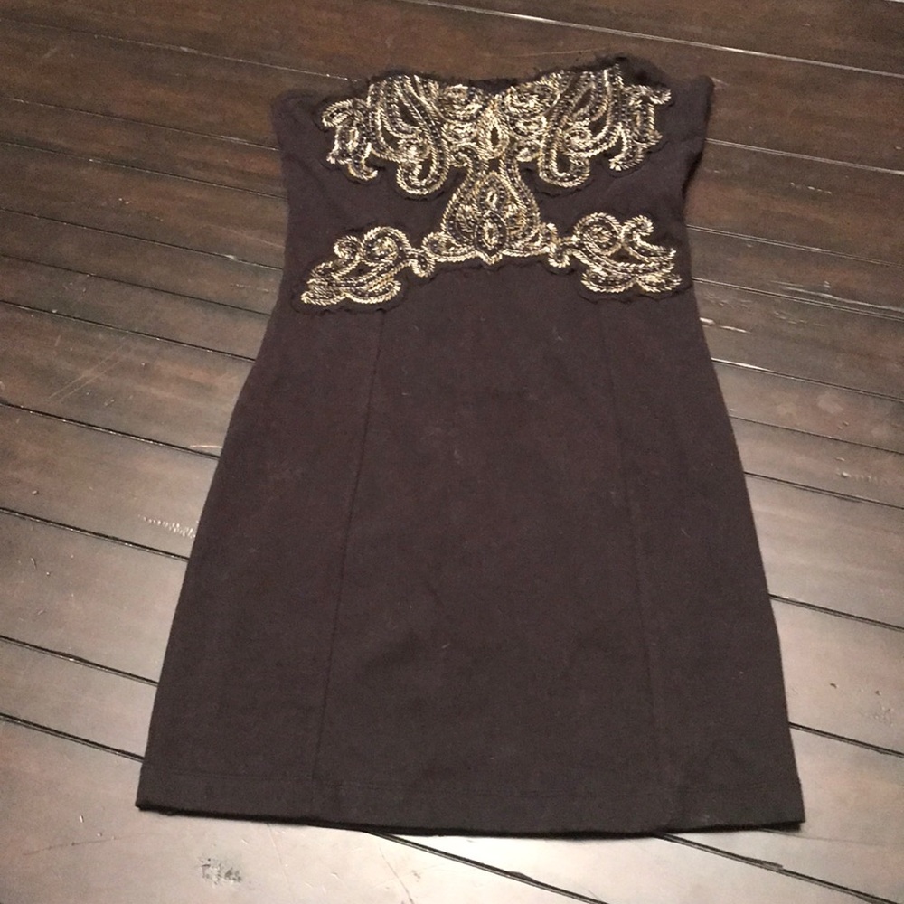 Strapless, beaded free people dress
